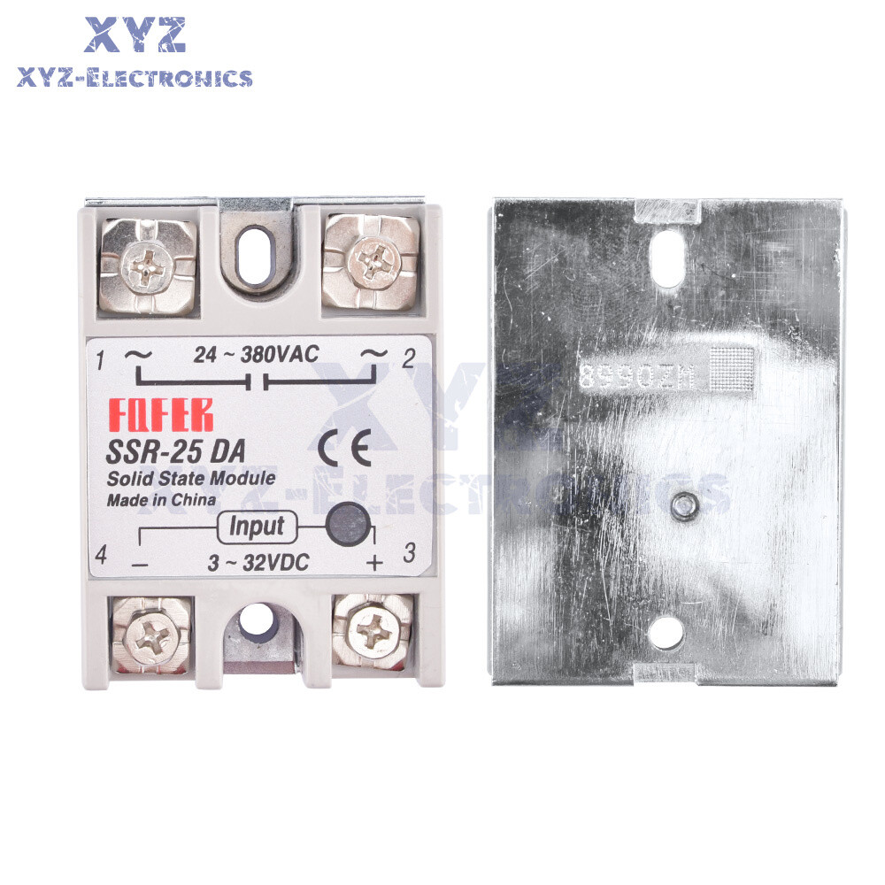 1-10PCS SSR-25DA Solid State Relay Module 25A DC 3V-32V Input AC 24V-380V Output