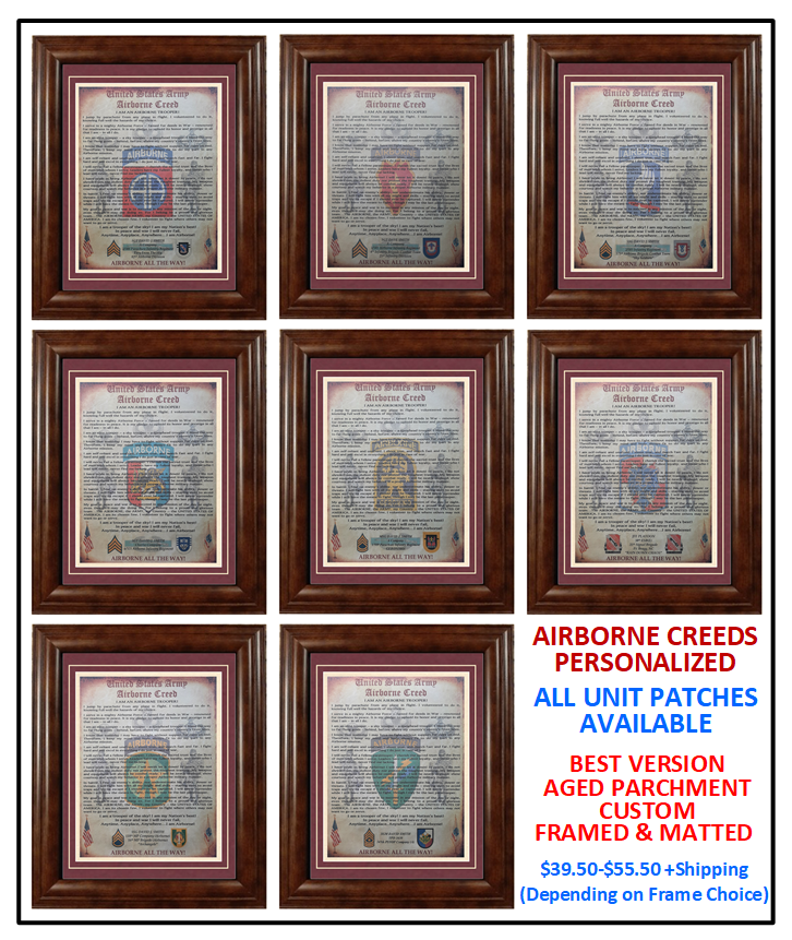MC-NICE: ARMY Airborne Creed 82nd Airborne Division PERSONALIZED