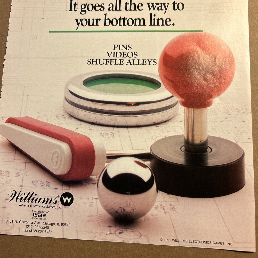 1991 Williams commitment to excellence pinball video game ARCADE GAME FLYER