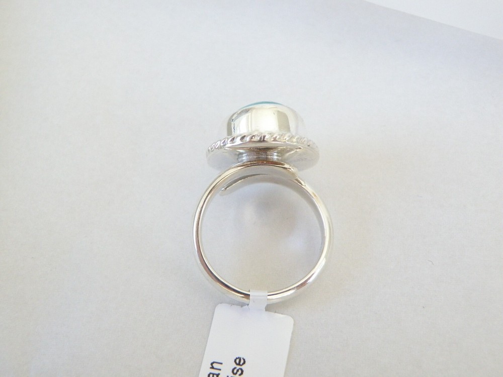 New Charles Albert 950 Fine Sterling Silver Kingman Turquoise Cable Ring
