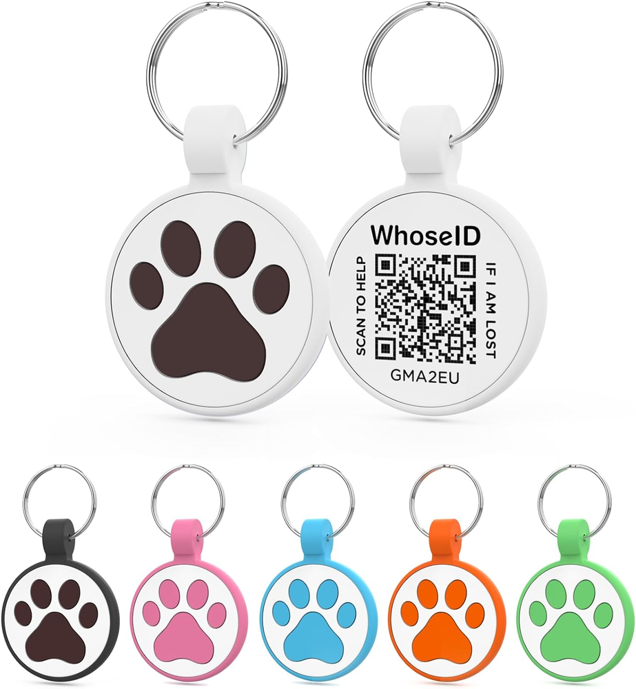 QR Code Cat Tag, Modifiable Profile, Scannable, 1.25", White