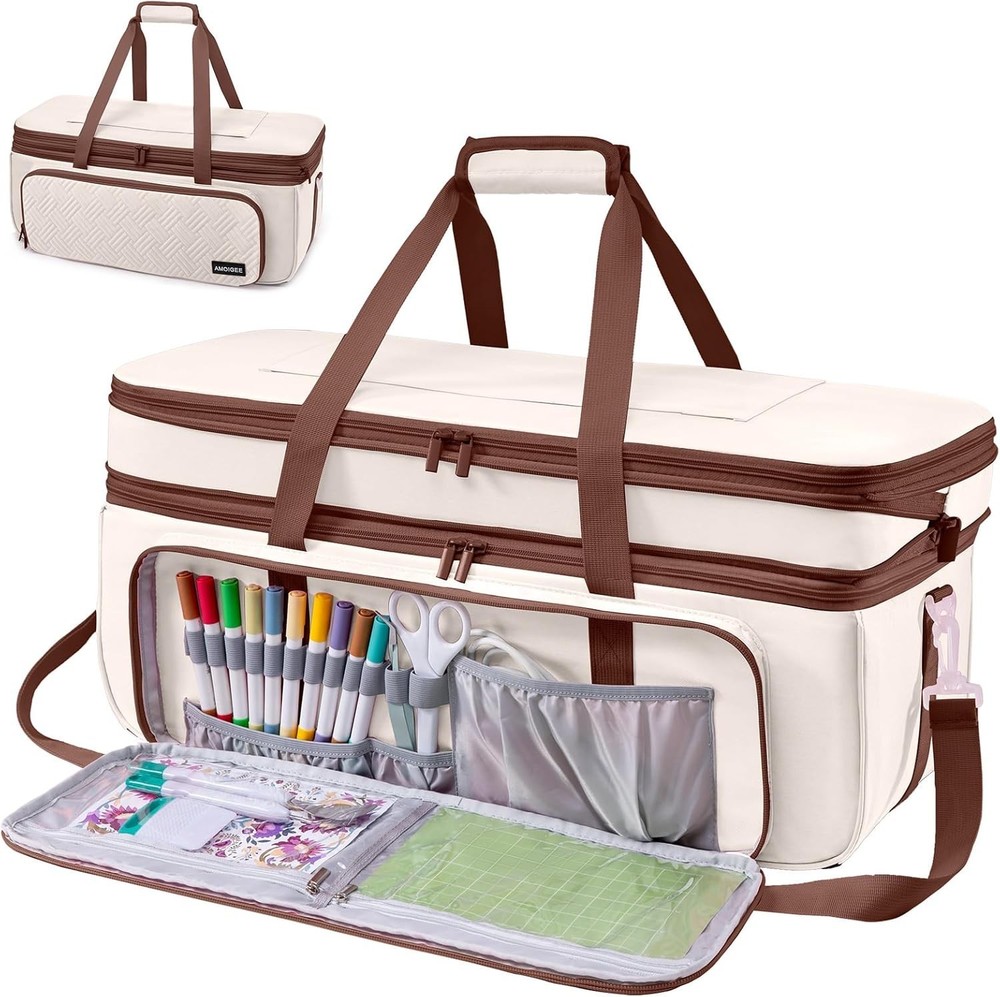 Double-Layer Carrying Case Compatible with Cricut Maker 4, Explore 4 Storage Bag