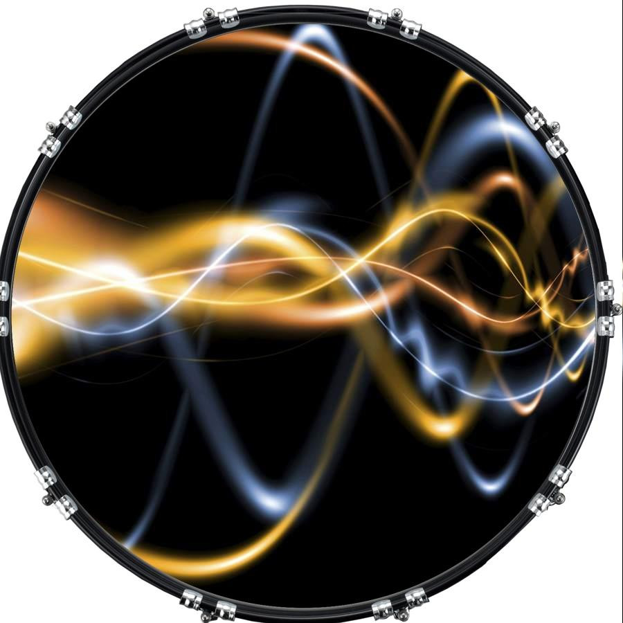 20" Custom Bass Kick Drum Front Head Skin Graphical Abstract 9