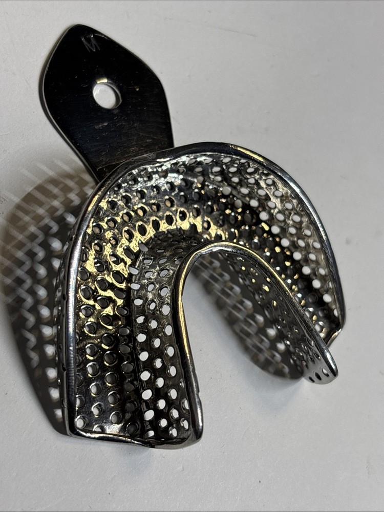 Metal Impression Trays Lower Full Denture Perforated Medium Dental Instruments