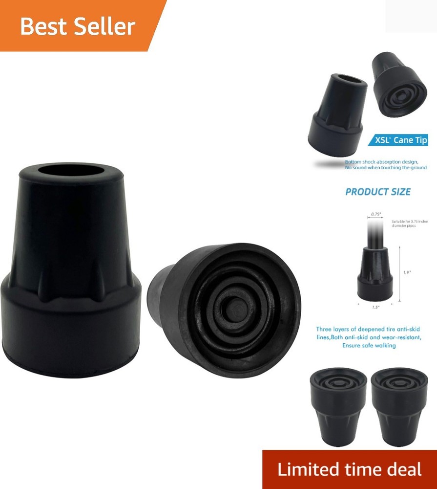Essential Skid-Resistant Cane Replacement Tips 3/4 Inch - Safe & Reliable