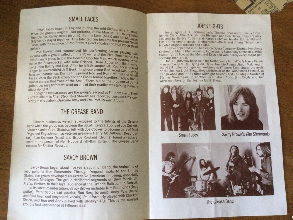 Fillmore East 1971 Program Final Shows B.B. KING Moby Grape JOHNNY WINTER
