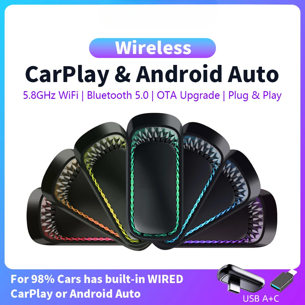 Wireless Carplay Adapter Smart Box USB Wireless Android Auto A2A Bluetooth WiFi