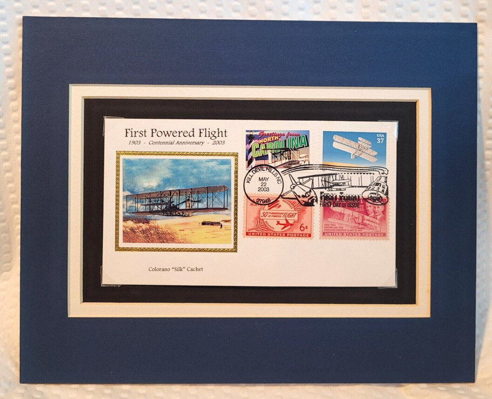 WRIGHT BROTHERS - FIRST POWERED FLIGHT - FRAMEABLE POSTAGE STAMP ART - 1510
