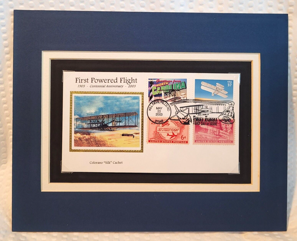 WRIGHT BROTHERS - FIRST POWERED FLIGHT - FRAMEABLE POSTAGE STAMP ART - 1510