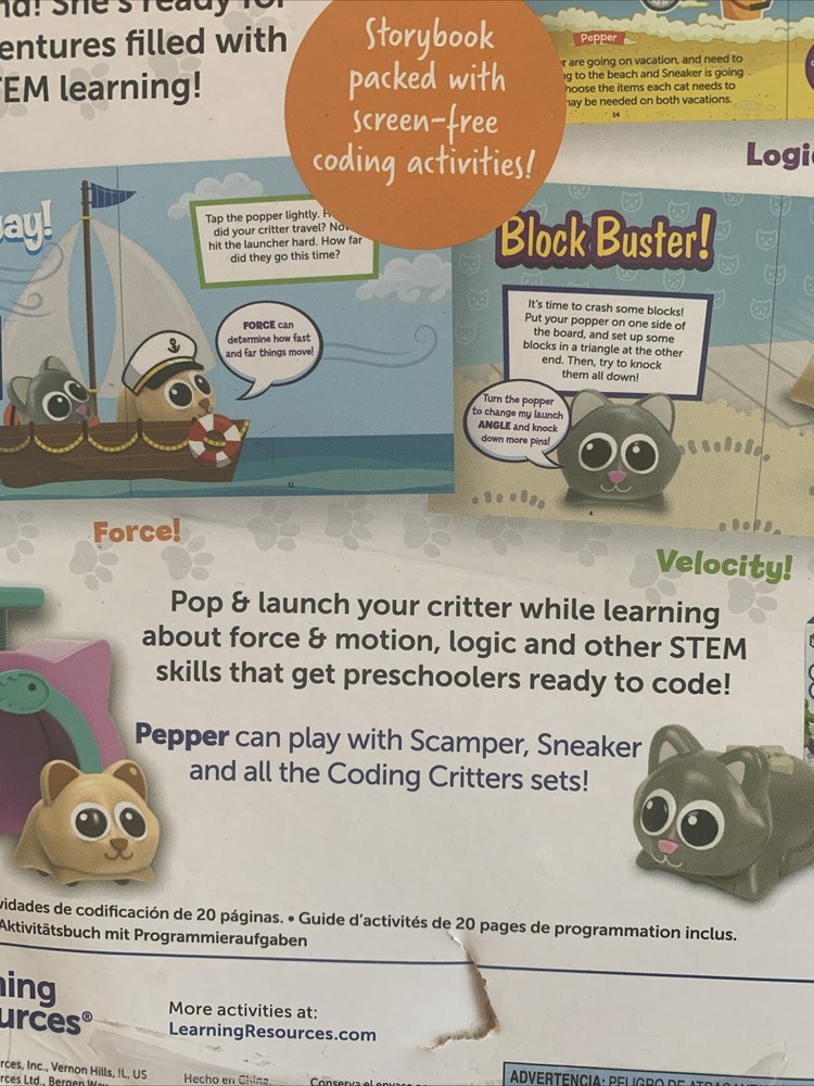 Learning Resources Coding Critters Pet Poppers Pepper the Cat (LER 3095) LER3095