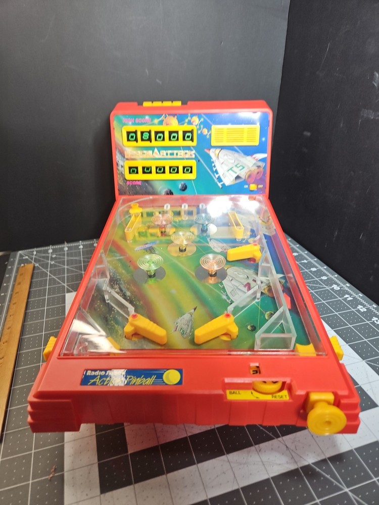 Space Attack 1989 Playtime Products Tabletop Pinball Machine No Score Function
