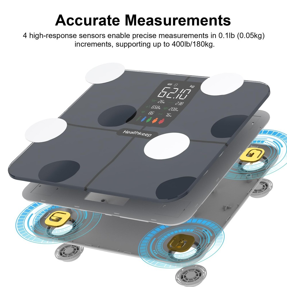 Smart Scale for Body Weight – Large Backlit Display Ultra‑Precise Bathroom We...