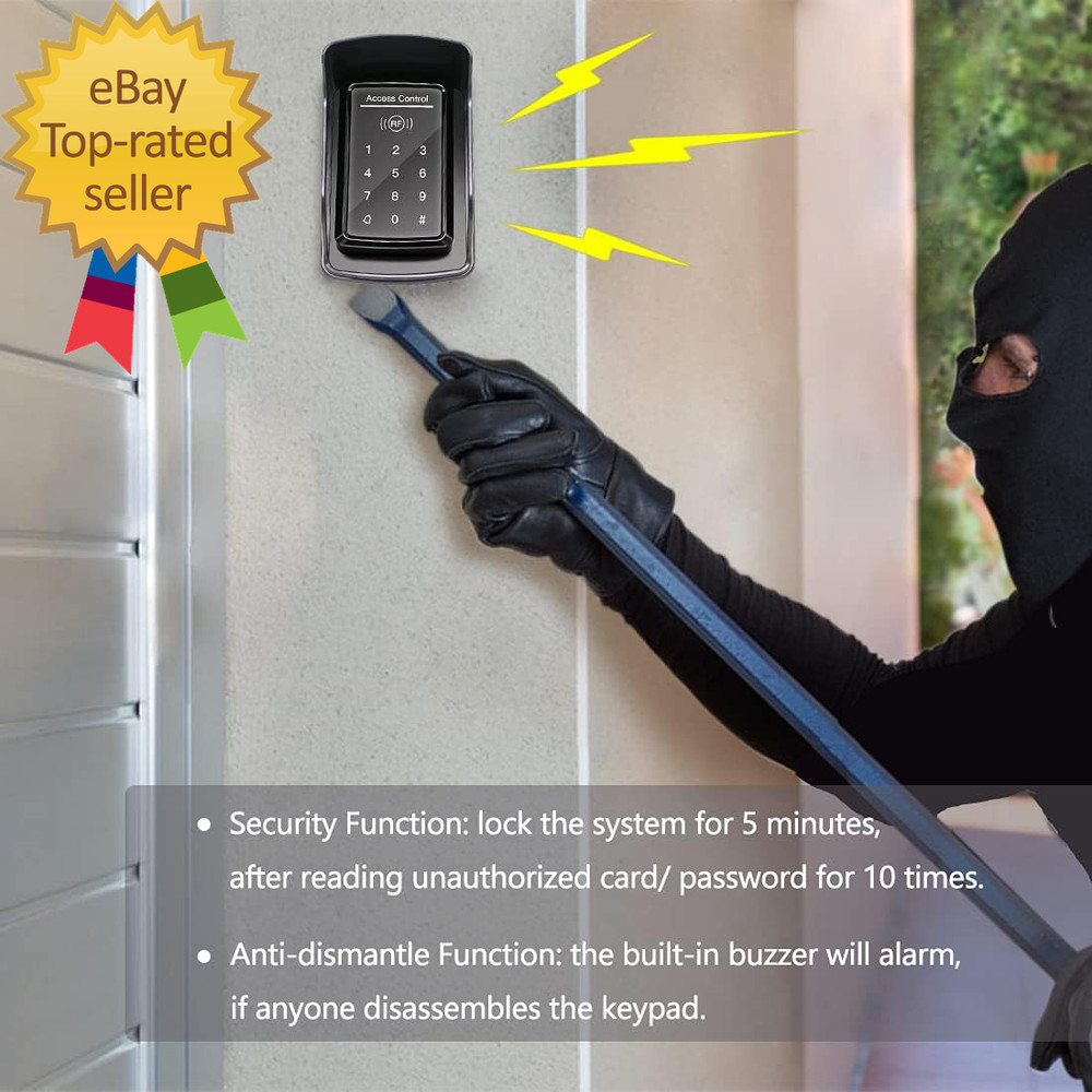 TC175P Touch Panel Wired Keypad, Universal Keyless Entry Keypad DC 12V 24V for t