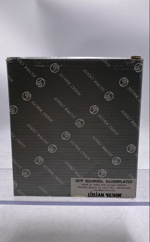 Lillian Vernon Silver Plated Home Decorative Collectible Squirrel Figurine