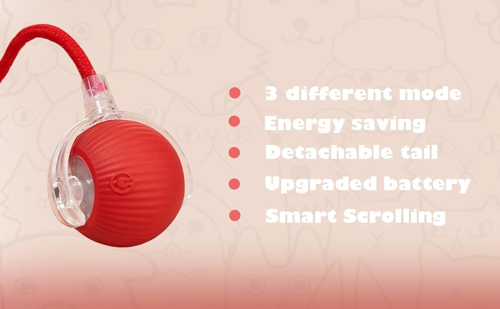 Interactive Dog Cat Toy Ball, Upgraded Rechargable Smart Automatic Rolling