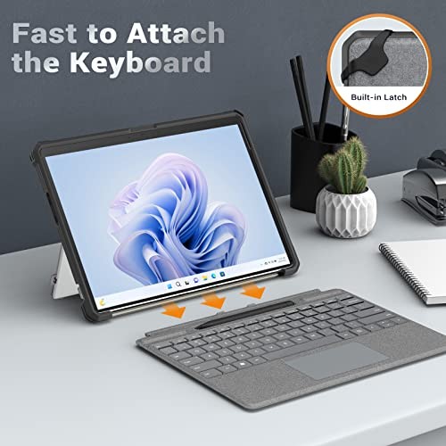 Case for Microsoft Surface Pro 11, Surface Pro 10, Surface Translucent Black