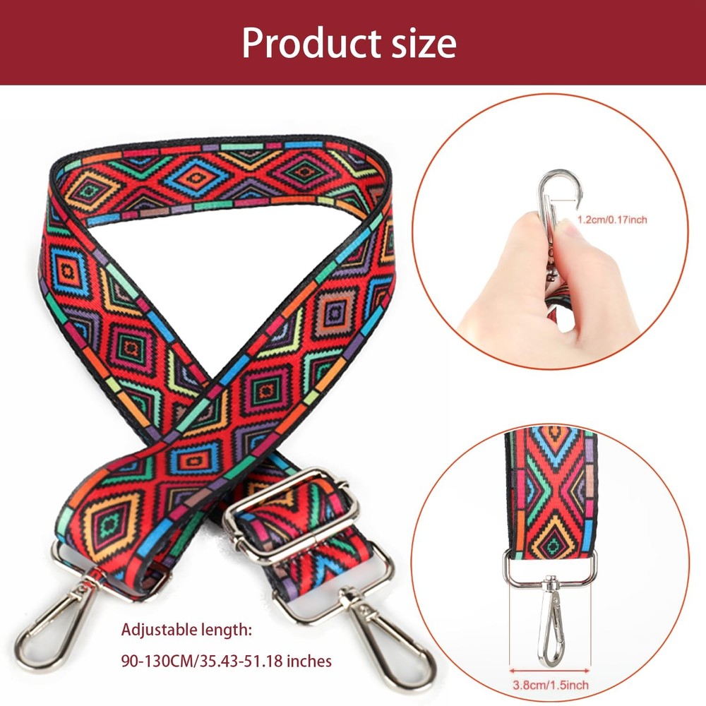 2 PCS Purse Strap, 1.5" Wide Shoulder Strap Adjustable Replacement, Repla