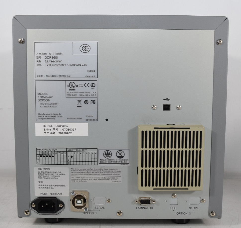 EDI secure DCP360i Dye-Sublimation Direct Card Printer DCP 360+ Read Description