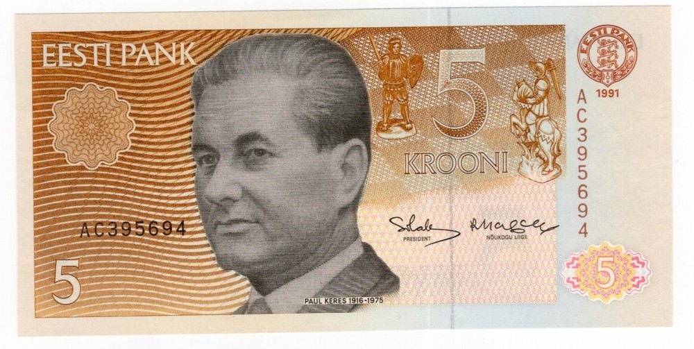 ESTONIA P-71a 5 Krooni 1991 UNC