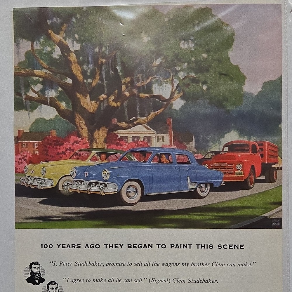 Studebaker Champion Commander 100 Years Original Vintage Print Ad 1952