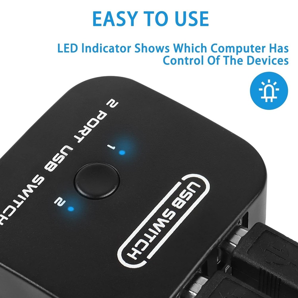 USB Printer Sharing KVM Switch - Automatic Driverless Device Sharing System