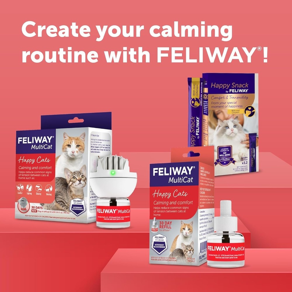 MultiCat 30 Day Cat Calming Refill for Pheromone Diffuser, 48ml - 1x 30 Day -...