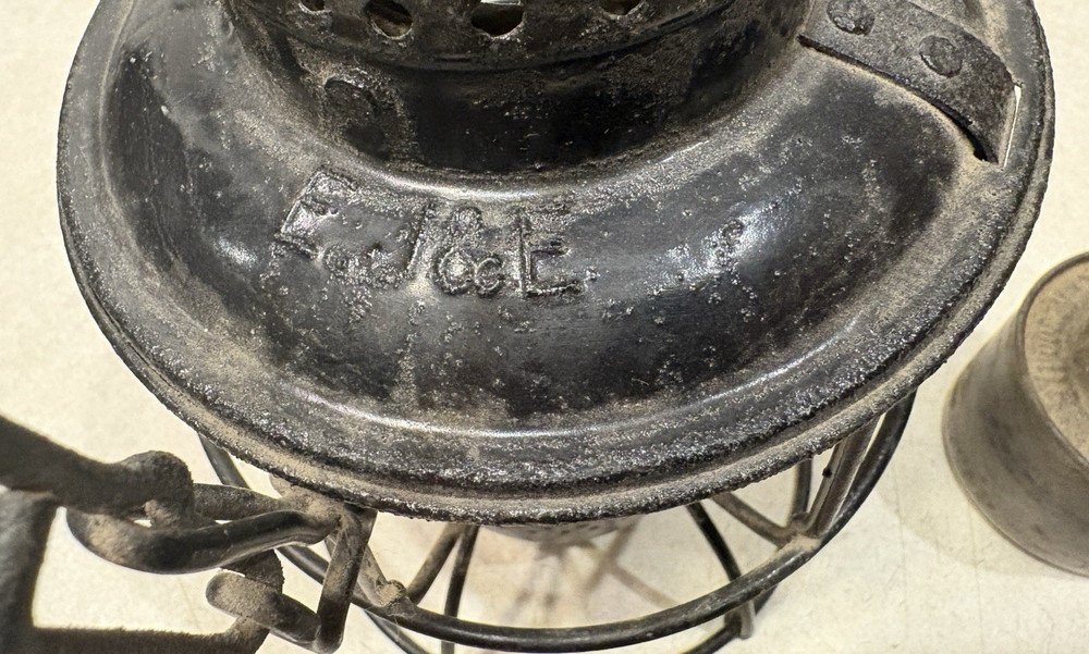 Adlake Kero Railroad Lantern E. J. & E. (ELGIN JOLIET & ELEVATED). No Globe