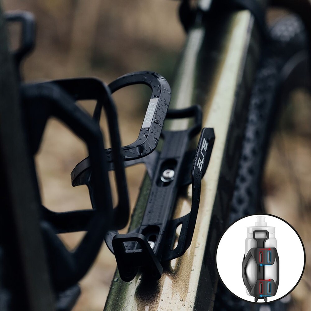 Elite Ambo Side-Entry Bottle Cage Black, Reversible