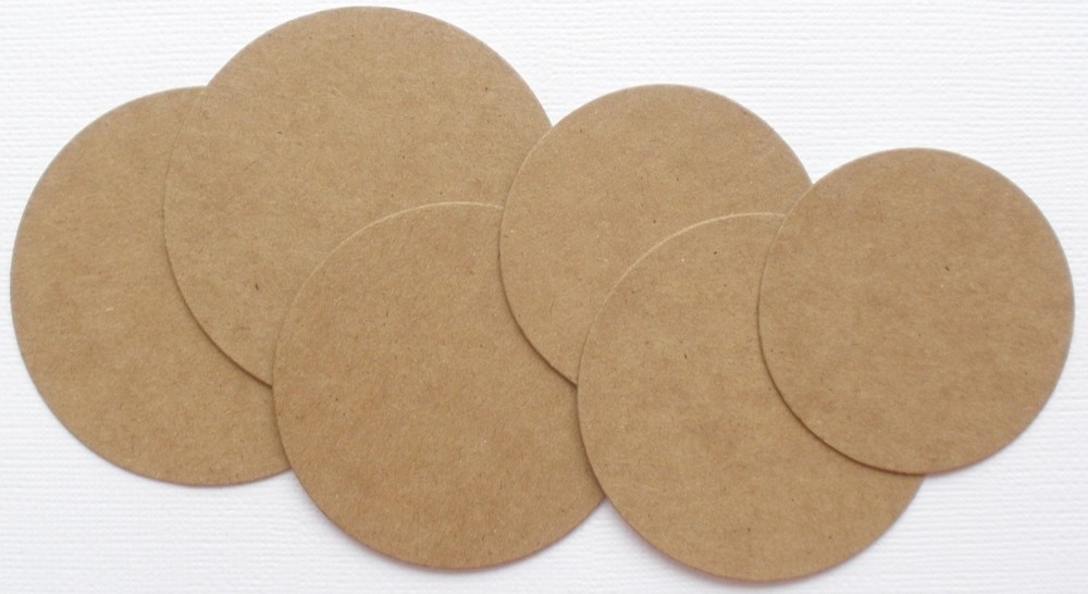 {6} NESTING CIRCLES - Coasters Bare Unfinished Chipboard Die Cuts