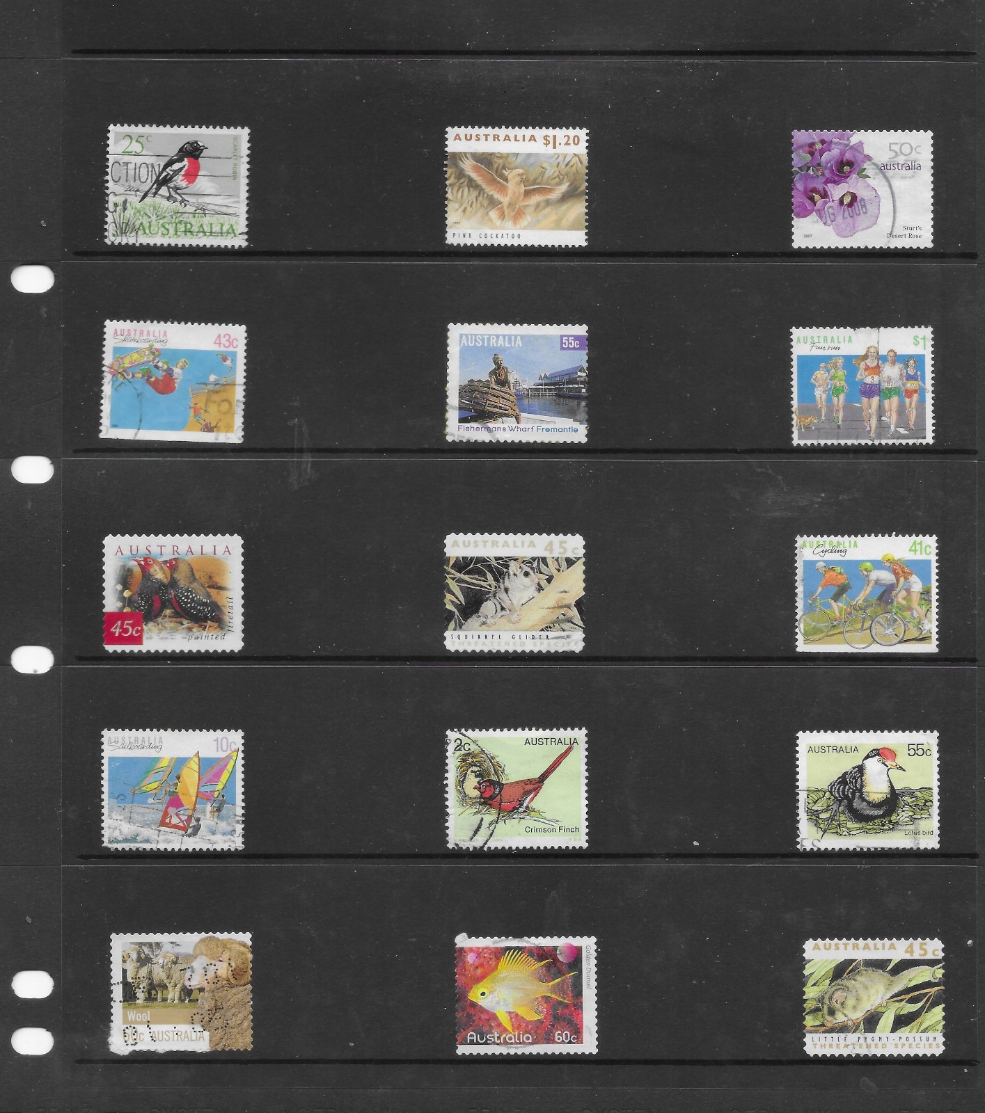 Australia 15 sheets used stamps (sheets not included)