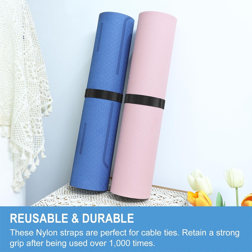 1in x 24ft | Hook and Loop Straps Heavy Duty | Double Sided SelfGripping Stri...