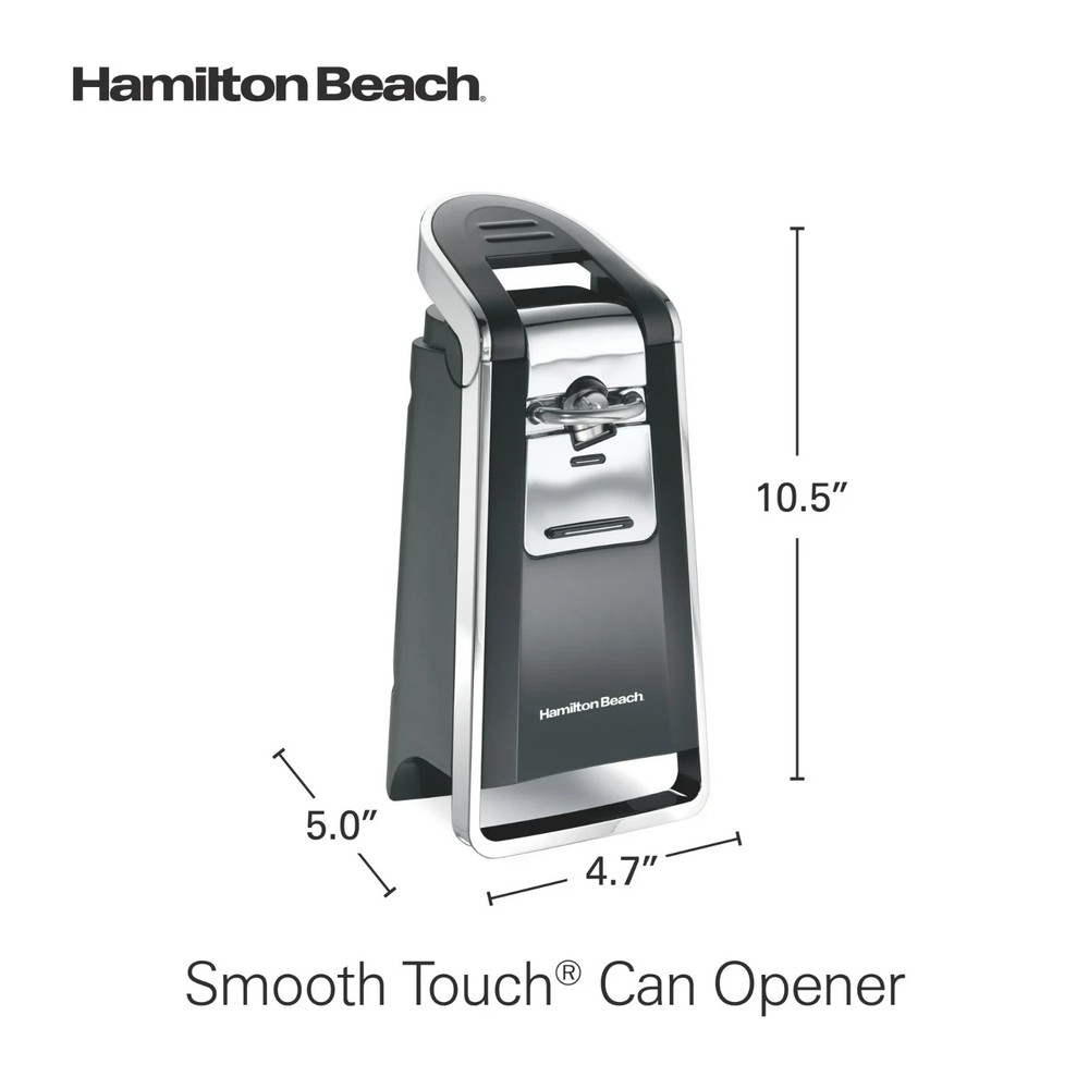 Hamilton Beach Smooth Edge Automatic Electric Can Opener, Black & Stainless