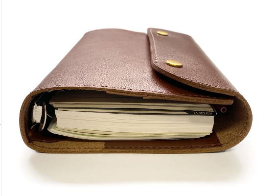 B6 loose leaf Writing note Notebook sketchbook Diary Notepad leather brown Q422