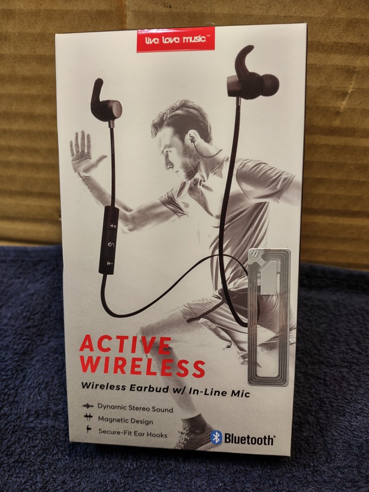 Active Wireless Earbud w/inline Mic-Bluetooth NEW-Free US Shipping