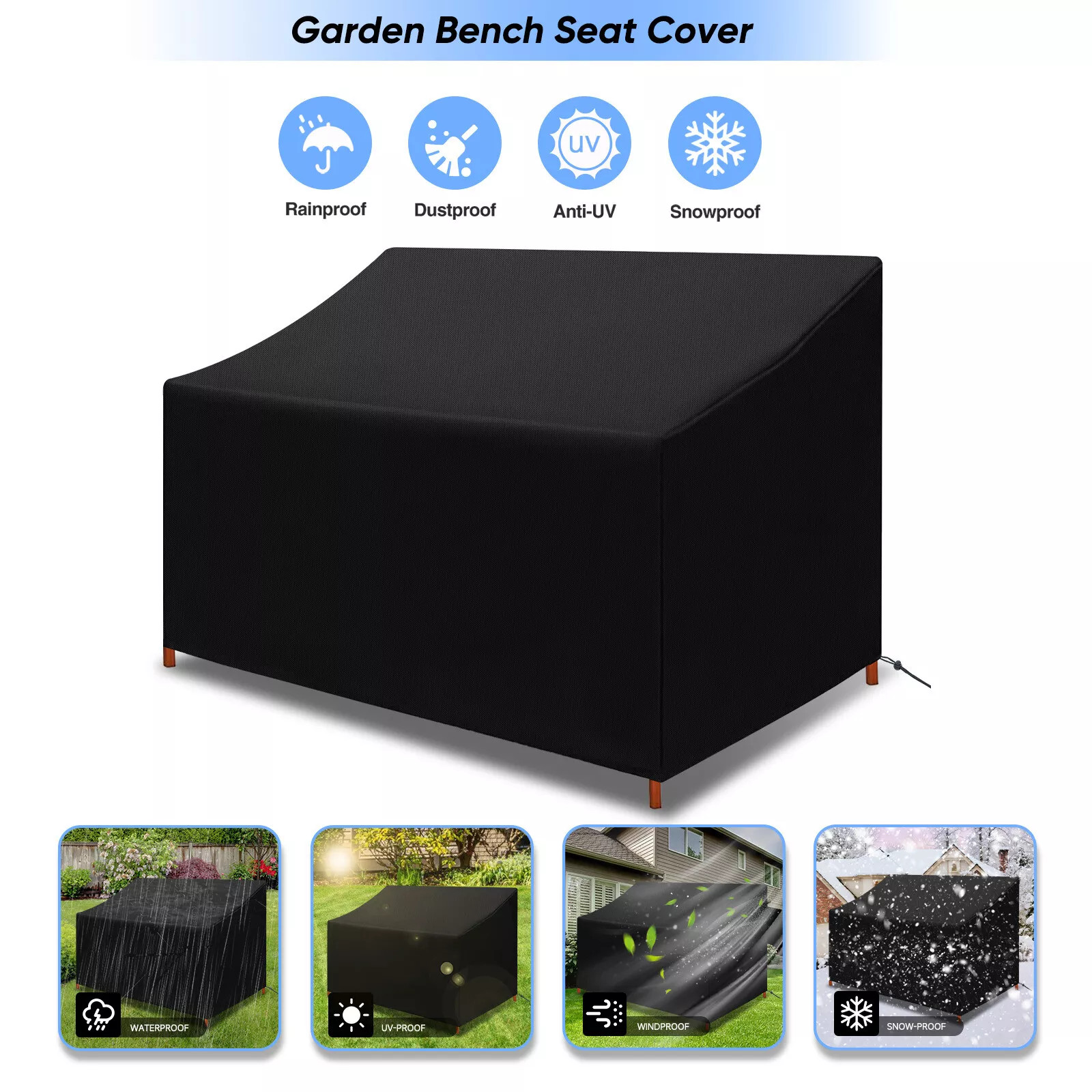 2 Seat light Duty Patio Bench Loveseat Cover Waterproof dustproof Outdoor cover