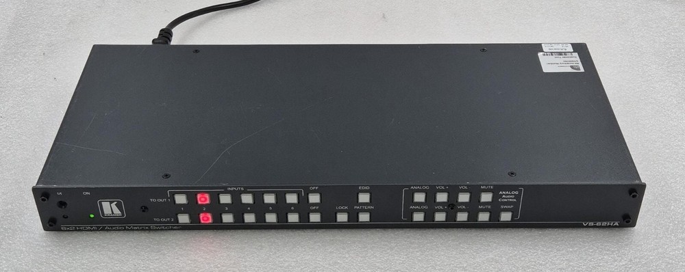 Kramer VS-62HA 6x2 HDMI / Audio Matrix Switcher Automatic UHD