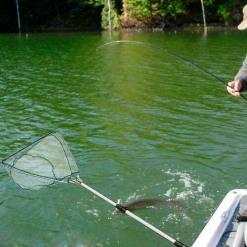 82" Fishing Landing Net Telescopic Folding Alum Handle 3 Section Extending Pole