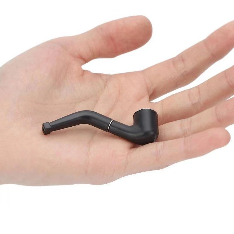 Dual-purpose Black Small Pipe Portable Plastic Filter Cigarette Set Pipe 1pc