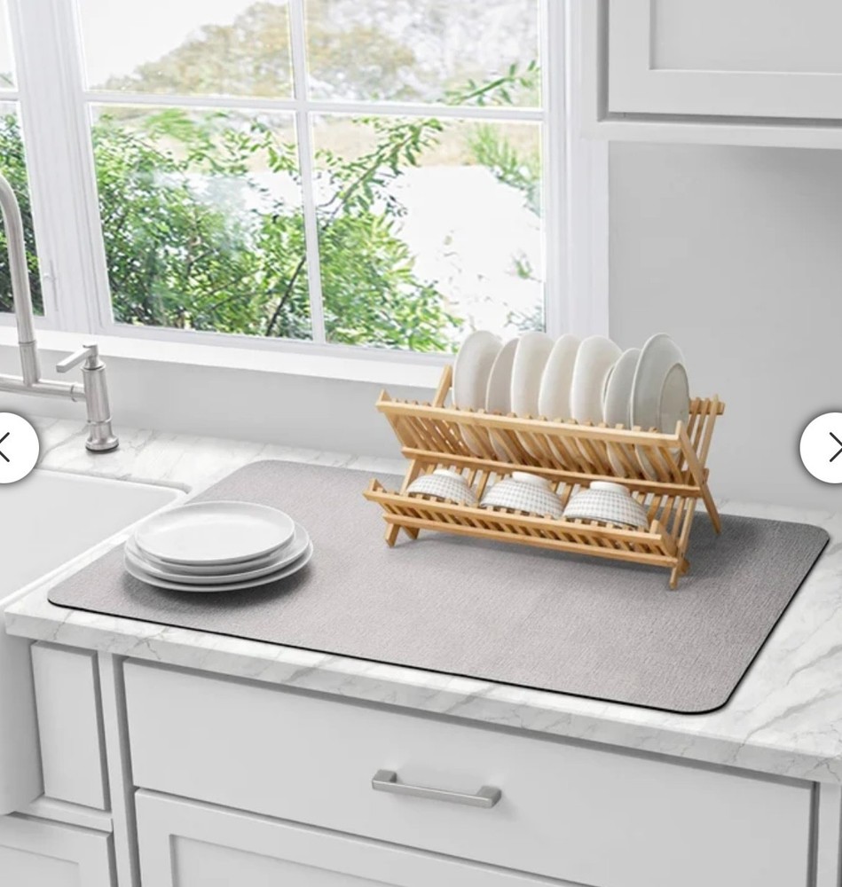 Creative Home, 4 Pack - Multi-Purpose Printed Kitchen Drying Mats (Choose Color)