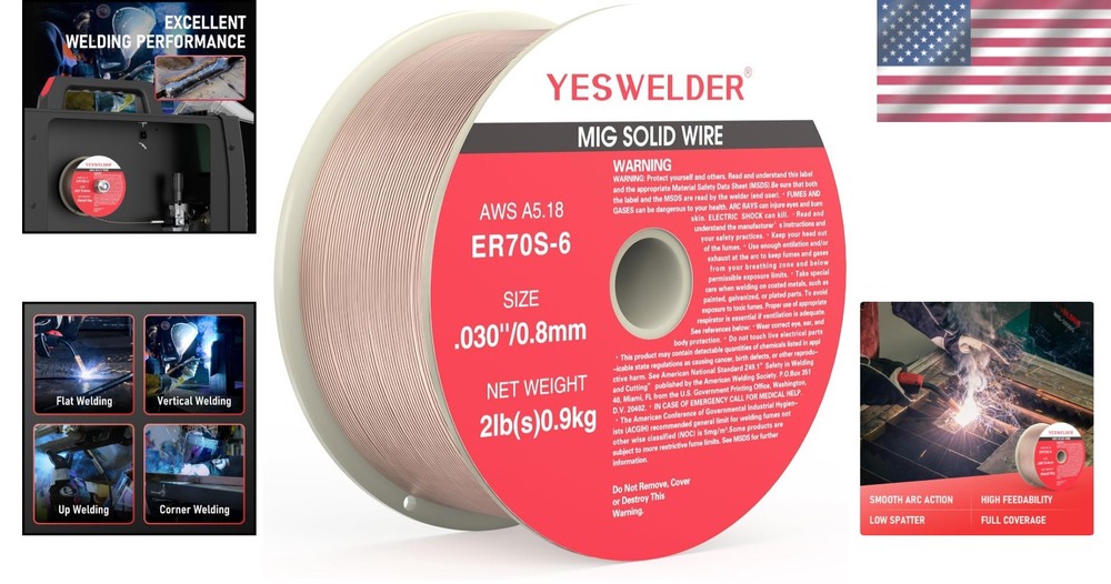 Versatile .030-Inch MIG Wire, 2-Pound Solid Carbon Steel for Effortless Welding