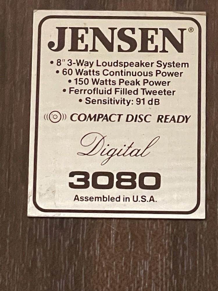 jensen 3080 speakers