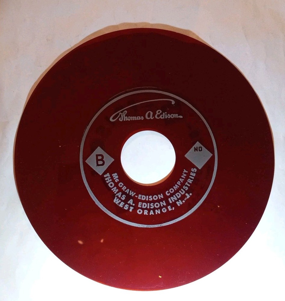 Thomas Edison Voicewriter Ruby Red Translucent Diamond Disc