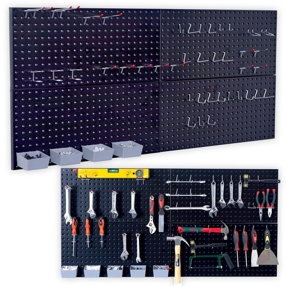 Wallmaster Pegboard Organizer Garage Storage  48pcs Pegboard Hooks Set, Pegbo...
