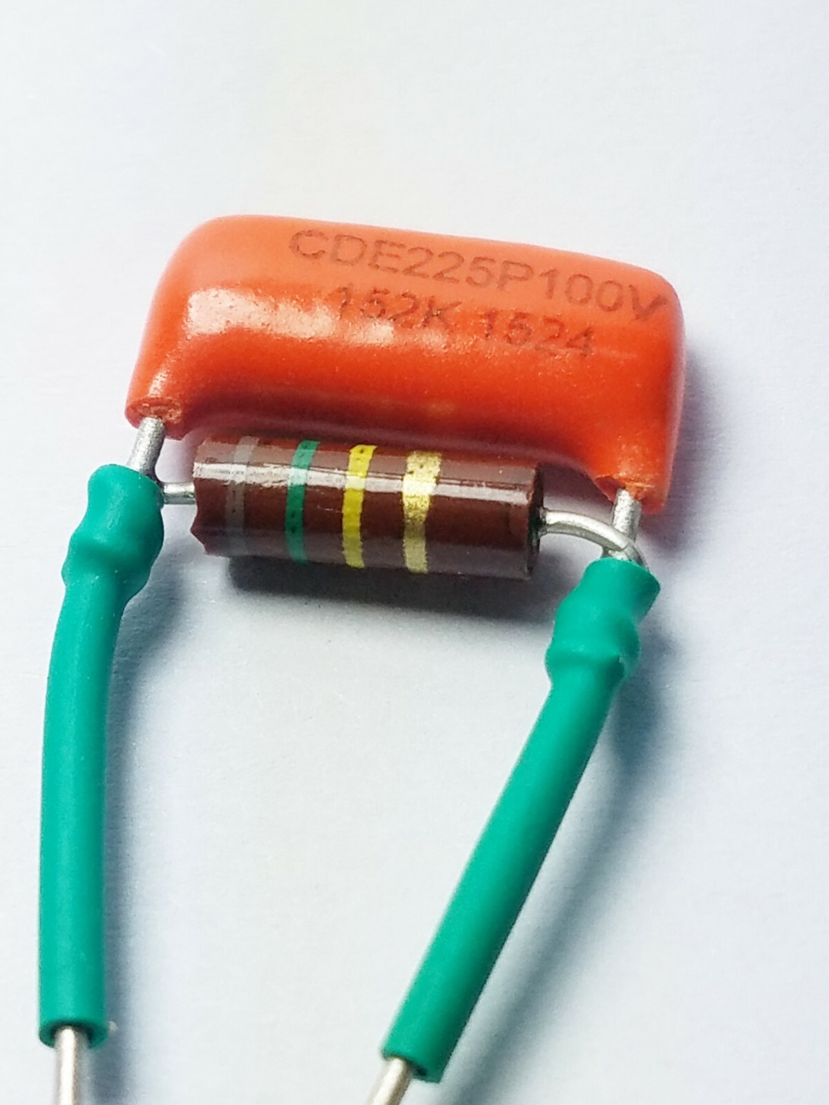 Treble Volume Bleed Circuit Kit .0015uf Orange drop cap 150k Allen Bradley 2pcs