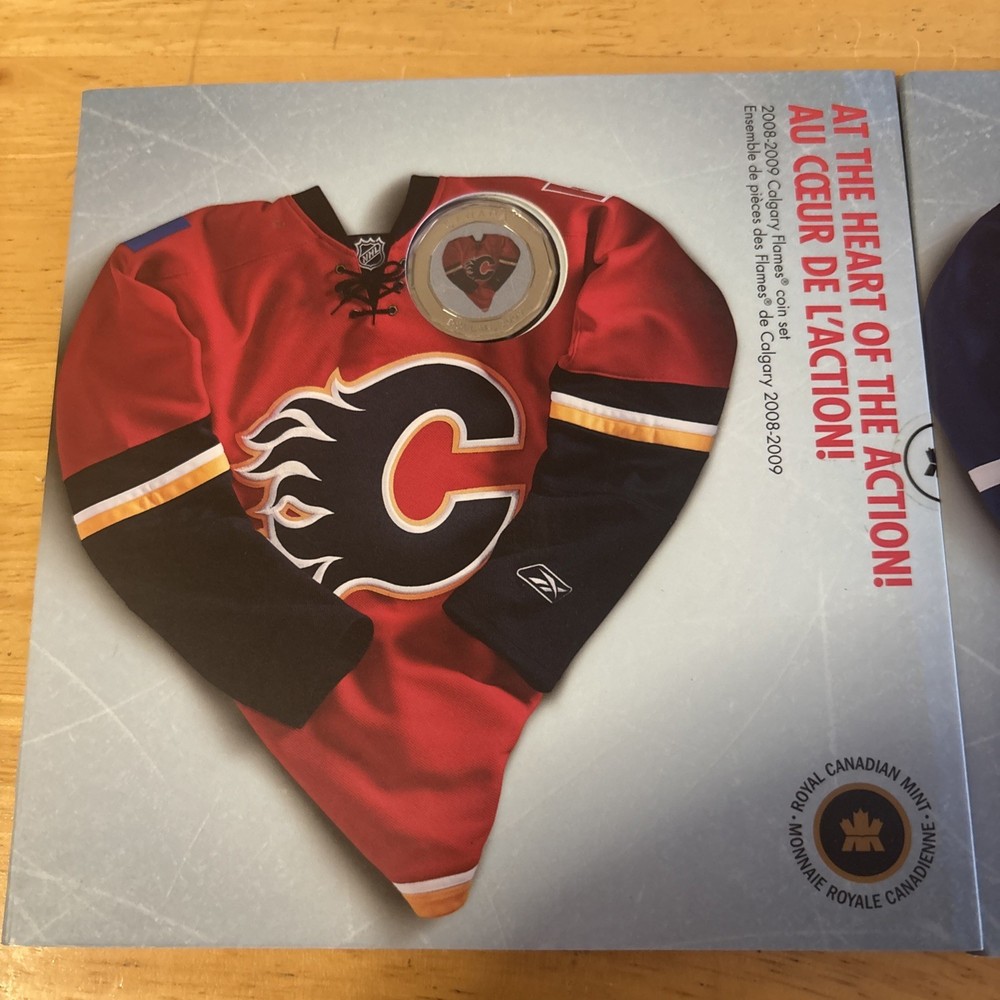 2008-2009 CALGARY FLAMES & TORONTO MAPLE LEAFS COIN SETS UNOPENED