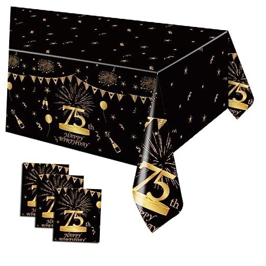 3 Pack Birthday Party Plastic Tablecloth,51'' x 107'' 107" x 51" (Rectangular)