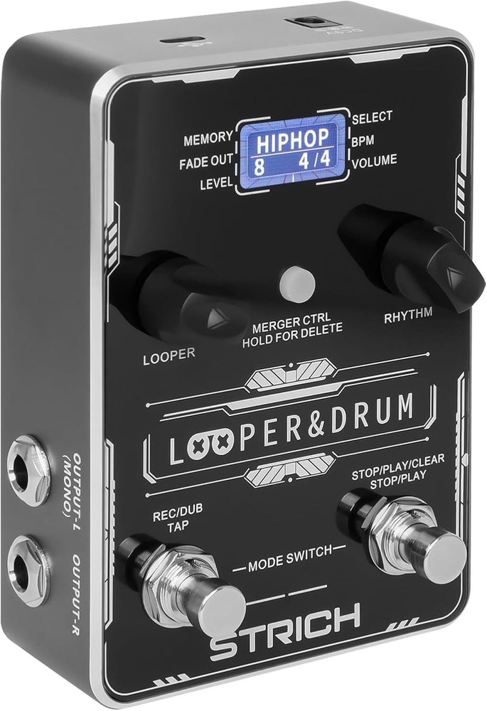 Stage Ready Guitar Looper Pedal 160 Min Stereo Drum Machine USB Control