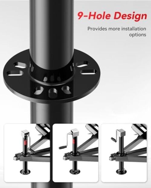 5000 lbs A-Frame Trailer Jack, 20-24V Cordless Drill Compatible, 23" Black