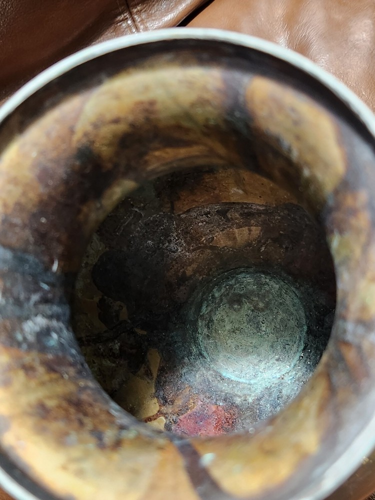 Vintage Silverplate On Copper Hallmarked Lidded Tea Coffee Pot Kettle 10.5" Tall