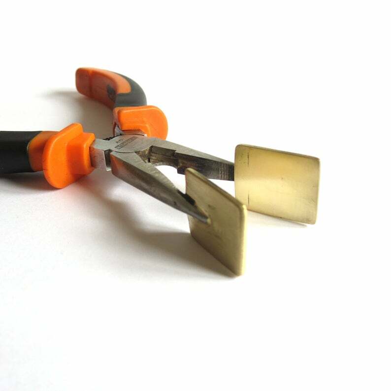 Flat Straight Lampwork Masher Pliers with Rectangle Brass Pads - Lampwork Tool